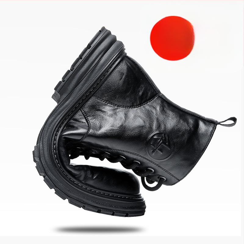 Martin topánky pre mužov, pravá koža, hrubá gumová podrážka, protišmykové pracovné topánky, vintage britský štýl, zateplené fleecovou podšívkou