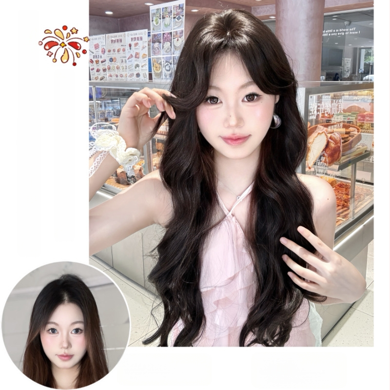 Parochňa pre ženy s dlhými kučeravými vlasmi a rovnými ofinkami, mechanické spracovanie, materiál: domáci hodváb, model 502