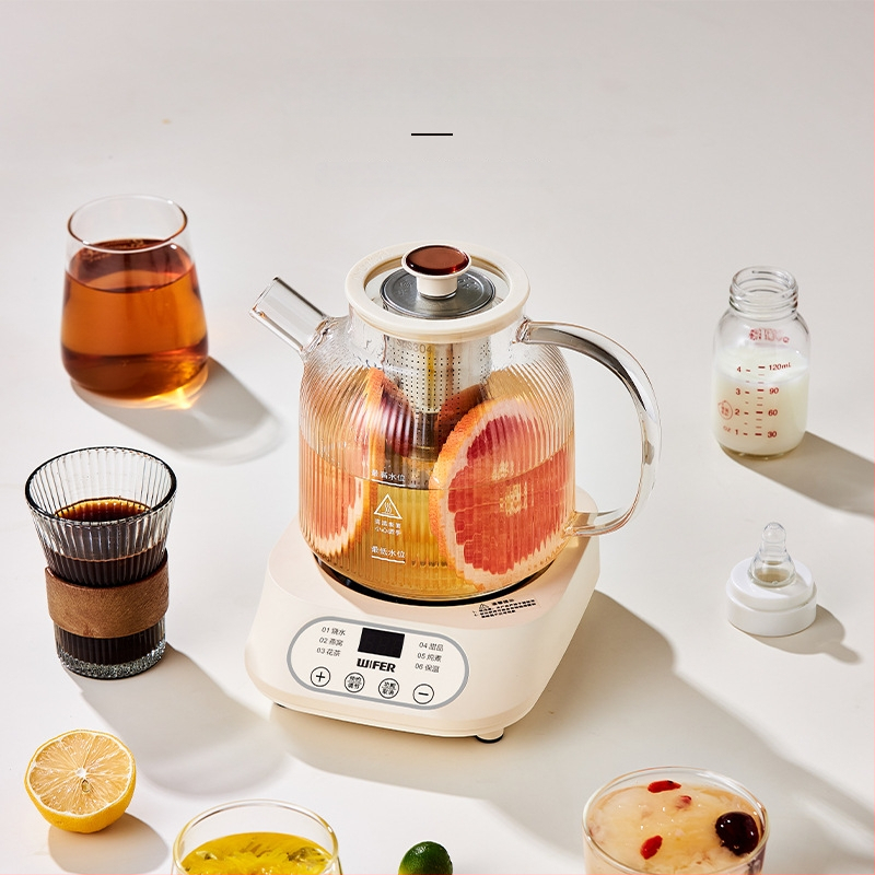 Sklenená kanvica na zdravie 1L, 220V, 400–500W, Digitálny termostat, Mikroprocesorové ovládanie