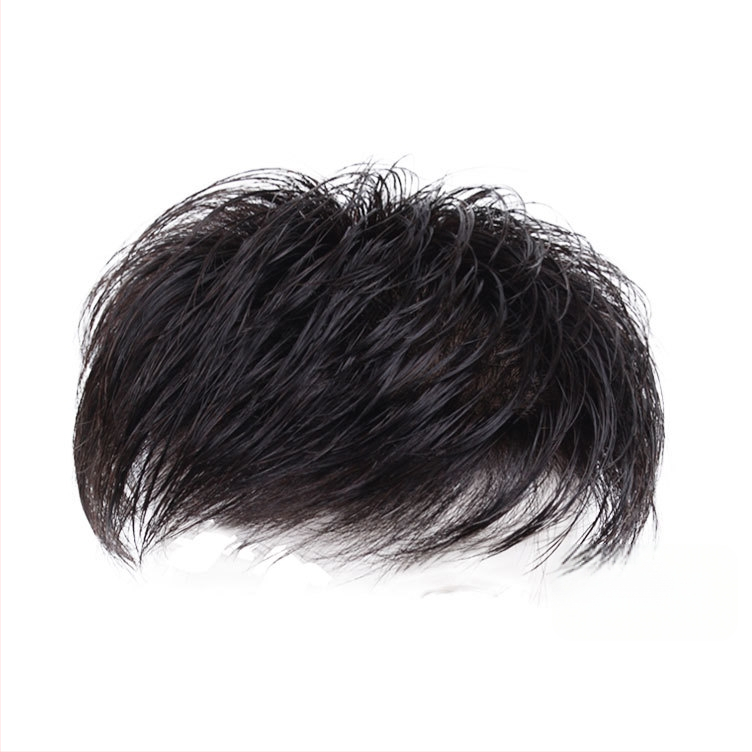 Parochňa z pravých vlasov s mechanickým upevňovacím systémom a lepiacim klipom; krátka dĺžka; vhodná pre všetky odtiene pleti; nie je vhodná pre horúce farbenie