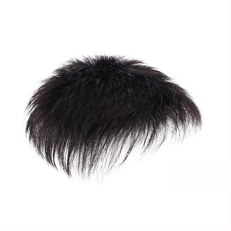 Parochňa z pravých vlasov s mechanickým upevňovacím systémom a lepiacim klipom; krátka dĺžka; vhodná pre všetky odtiene pleti; nie je vhodná pre horúce farbenie