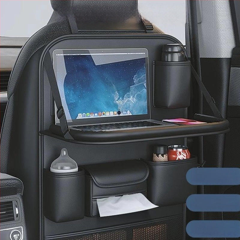 Organizér do zadnej časti auta so skladacím stolíkom, vreckom na vreckovky a držiakom na poháre – univerzálna kompatibilita