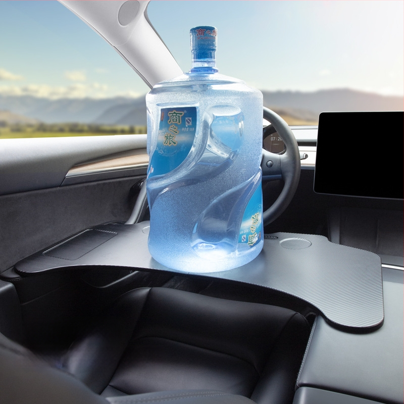 Tesla Model Y/3 Skladacia plastová jedálenská tácka do auta pre vodiča a spolujazdca, kompatibilná s Tesla Model Y/3