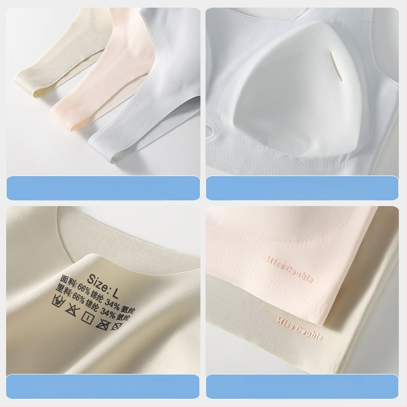 Vestový štýl bez podprsenky pre tínedžerky, bezšvové trojuholníkové košíčky, priedušný Ice Silk nylon