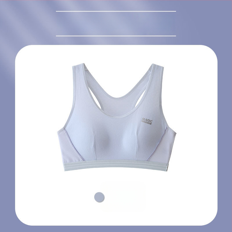 Detská bavlnená športová podprsenka, s 3/4 košíčkom, tenký tvar, priedušná a pohodlná