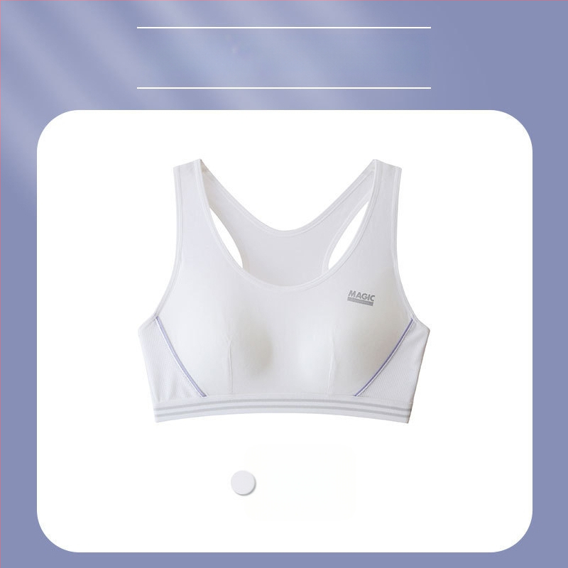 Detská bavlnená športová podprsenka, s 3/4 košíčkom, tenký tvar, priedušná a pohodlná