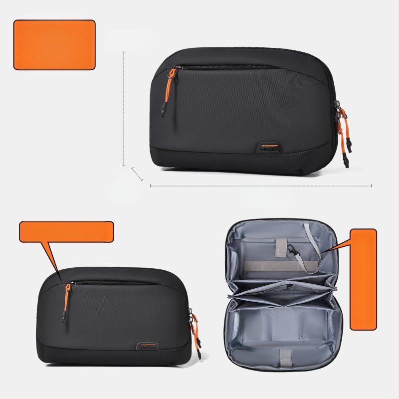 Mužský vodotesný cestovný organizér z Oxford textílie na dátové káble, kancelárske potreby a kozmetiku