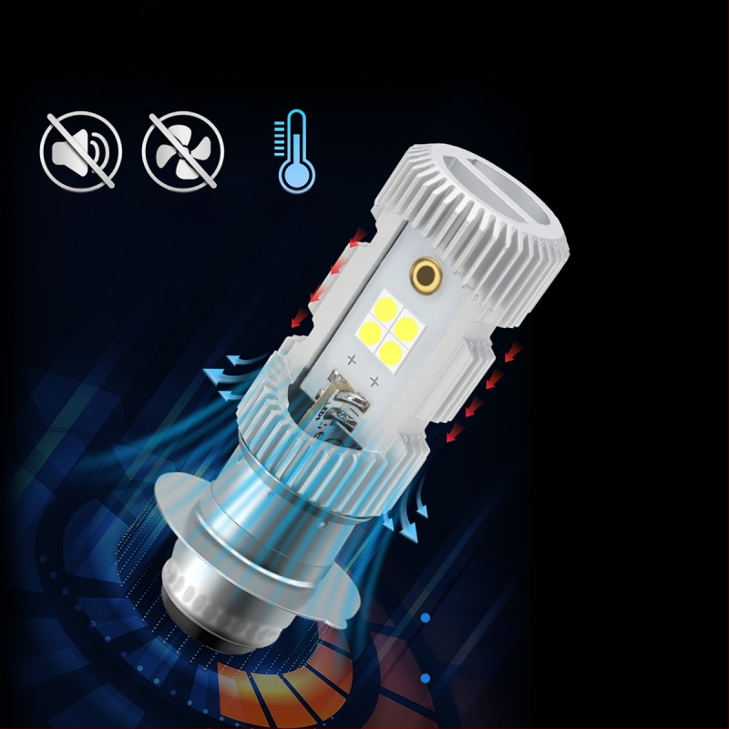 Motocykel LED hlavné svetlo P15D, dvojfarebné, integrované blízko a diaľkové, hliníková zliatina, 9–96V, LED 3030, model motor251-p15d, Kevanly