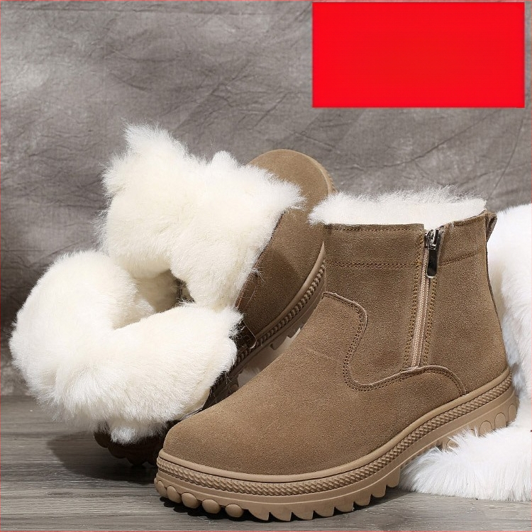 Pánske zimné čižmy z pravej kože s ovčou kožušinkou a gumenou podrážkou