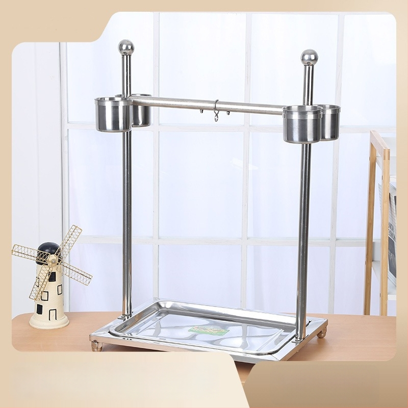 Подова стойка за папагала – неръждаема стомана, издръжлива, за птици.