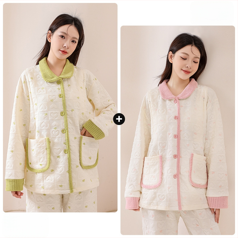 Maternitný pyžamový set do domácnosti, štýl víla, 100% polyester, dlhé rukávy, dlhé nohavice, jesenná a zimná sezóna, dojčenie