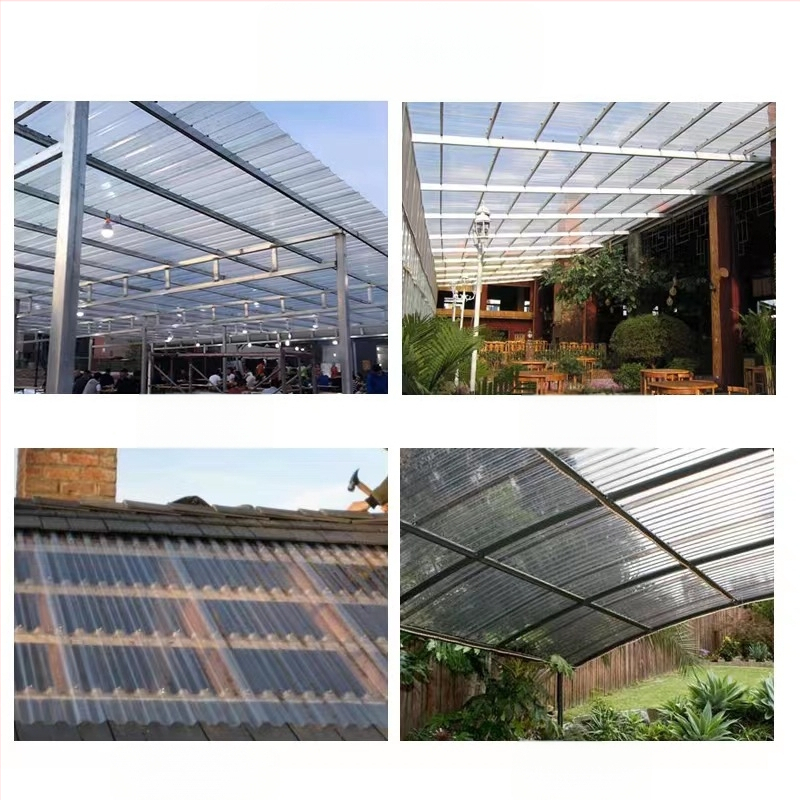 Polykarbonátové škridle pre strechu skleníka a dielne — Guangxing, trapézové a vlnité profily, hrúbka 0,8–2,0 mm