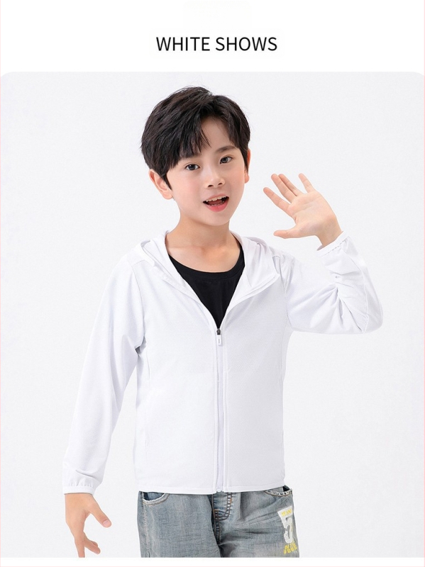 Laste kapuutsiga tuulejope UV kaitse UPF50, kiire kuivamine, hingav Ice Silk kangas