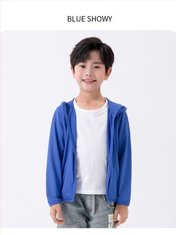 Laste kapuutsiga tuulejope UV kaitse UPF50, kiire kuivamine, hingav Ice Silk kangas