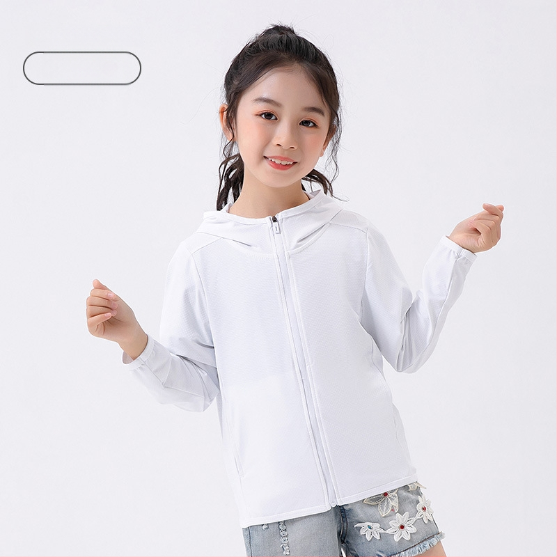 Laste kapuutsiga tuulejope UV kaitse UPF50, kiire kuivamine, hingav Ice Silk kangas