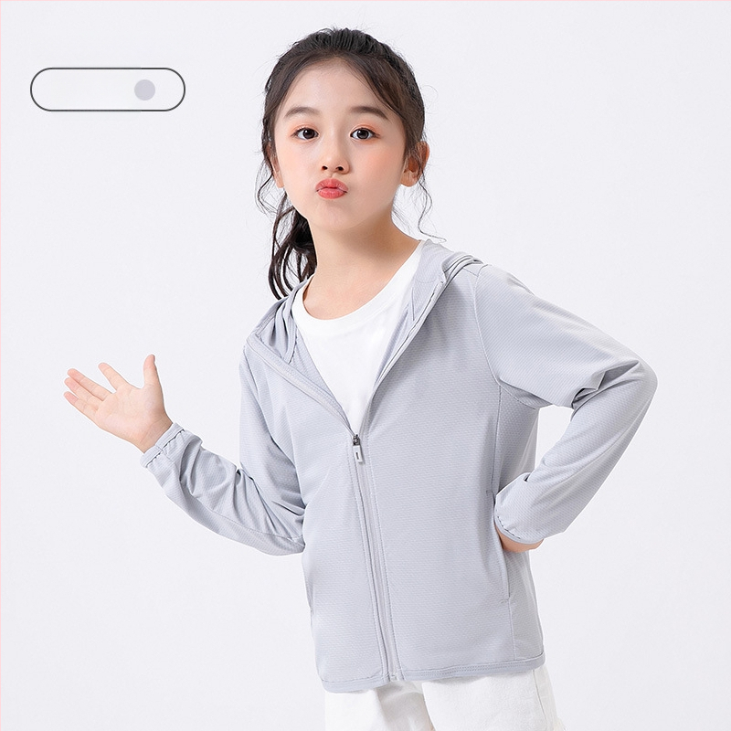 Laste kapuutsiga tuulejope UV kaitse UPF50, kiire kuivamine, hingav Ice Silk kangas