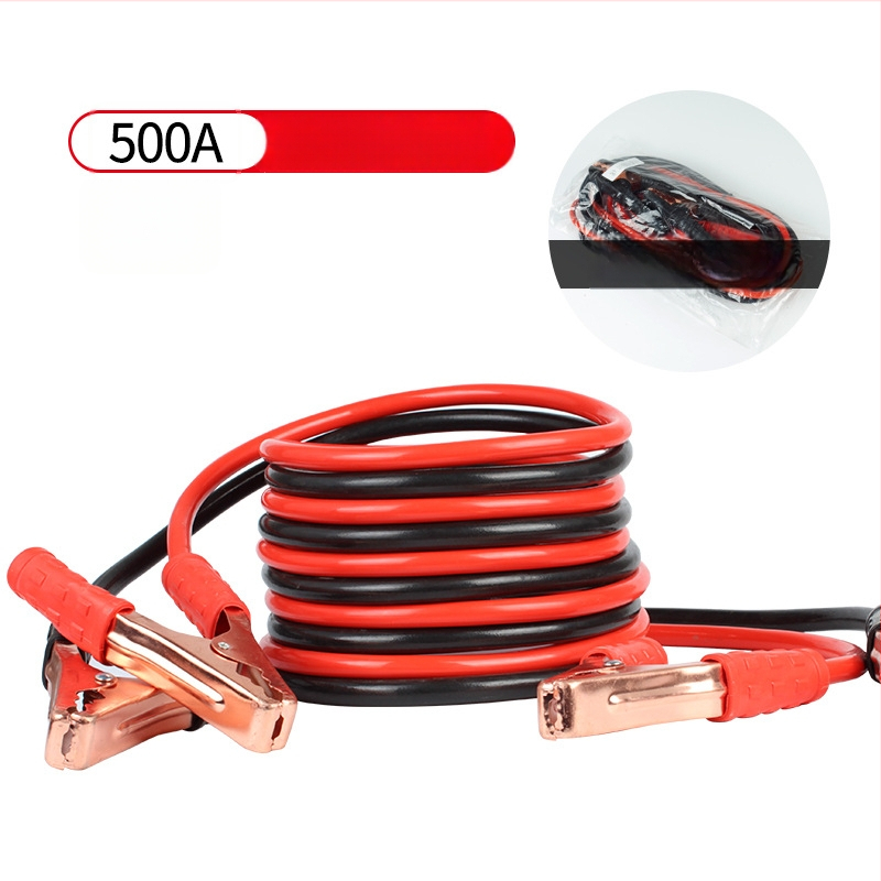 Autostartovaci kabel s 500A svorkami, dĺžka 1,8 m, PVC + meď, krokodílové svorky