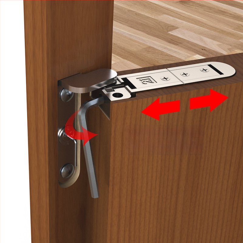 Trojrozmerne nastaviteľný pánt na dvere — Značka: AODLI; Materiál: zliatina zinku; Povrchová úprava: platina; Použitie: dvere