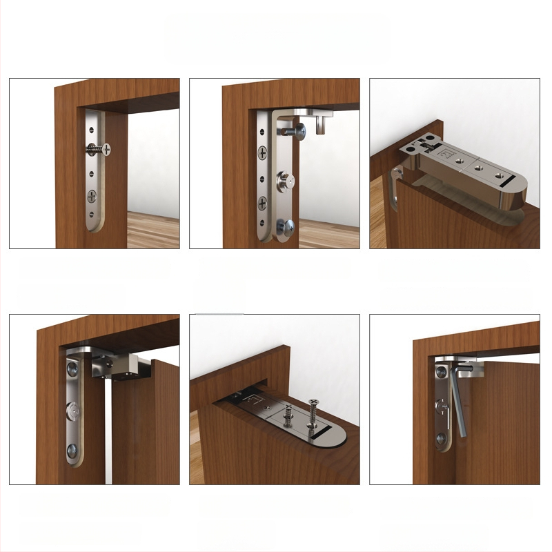 Trojrozmerne nastaviteľný pánt na dvere — Značka: AODLI; Materiál: zliatina zinku; Povrchová úprava: platina; Použitie: dvere