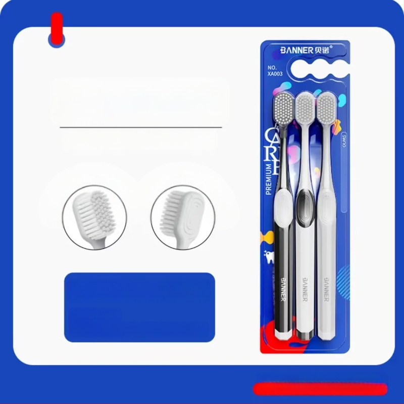 Oralgos ručna četkica DB-XA007, paket dva, mekane dlačice, široka glava, zaštita desni, protuklizna ručka