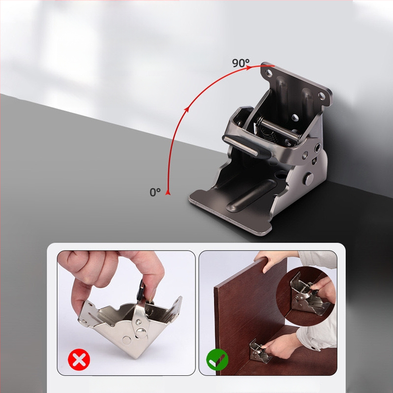 Pružinový pánt na skladanie, zosilnený, nastaviteľný 90°–180°, samouzamykajúci pre prepojenie nábytku, model 7055, mangánová oceľ, niklované povrchové úpravy, značka Honor Horse, moderný jednoduchý štýl