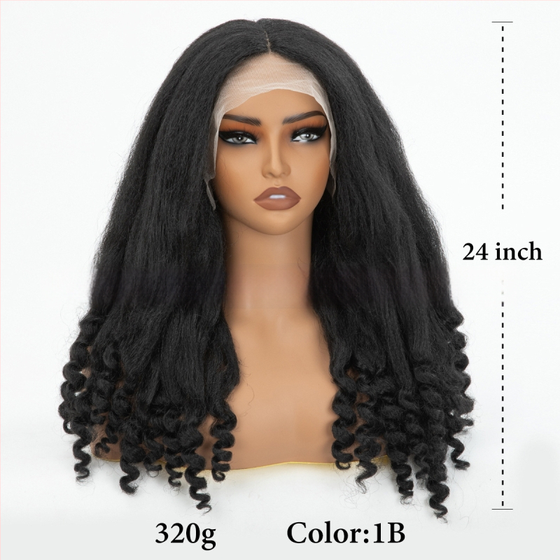 Parochňa s dlhými vlnami, model ALW-218, vlasy z vysokoteplotného hodvábneho vlákna, mechanické spracovanie, stredový part, malé kučery, nefarbiteľné