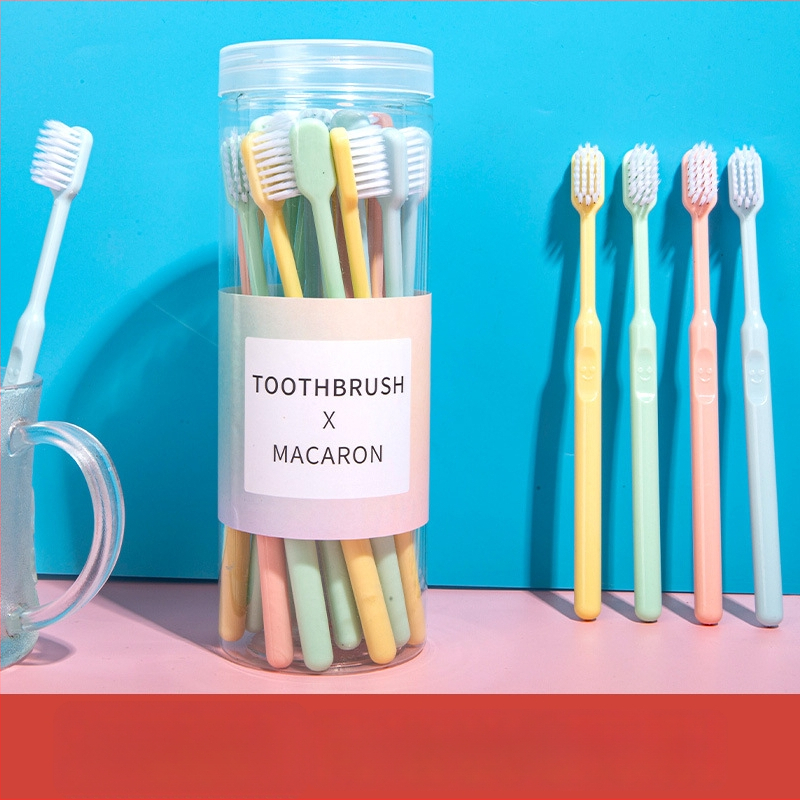 Ručná zubná kefka, mäkké štetiny, balené vo vedre, 20 ks, pre dospelých