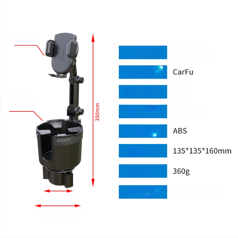 Sõiduki karahoidja koos telefoni hoidikuga – ABS, mudel AC-2394, bränd carfu