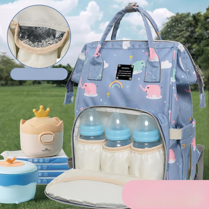 Torba za majke na putovanju – velik kapacitet, Oxford tkanina, USB priključak, suho/mokro odjeljak, cvjetni uzorak