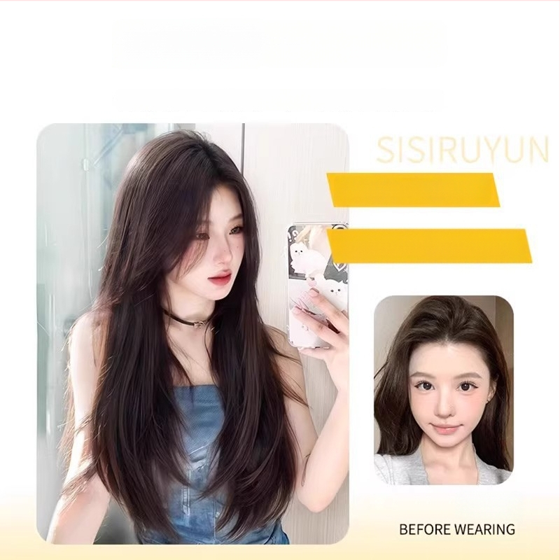 Longyang Dámsky Príčesok, Rovné Dlhé Vlasy, Vysokotepelný Hodváb, Poloručne Tkaný, Nie je Možné Farbovať ani Žehliť