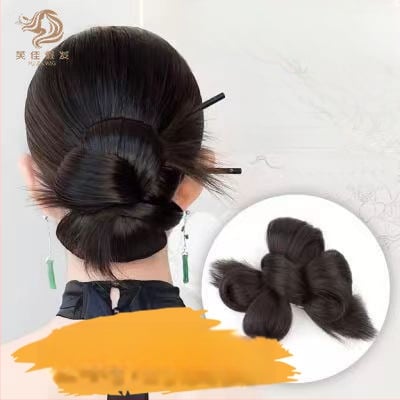 Parūka ar astiņu un pinumiem, zieds, vērptas pinumi, Jaunais ķīniešu stila kāzu frizūra – Zīmols Fujia, Modeļi FB002/MW156, Materiāls: augstas temperatūras stieple, Sievietēm