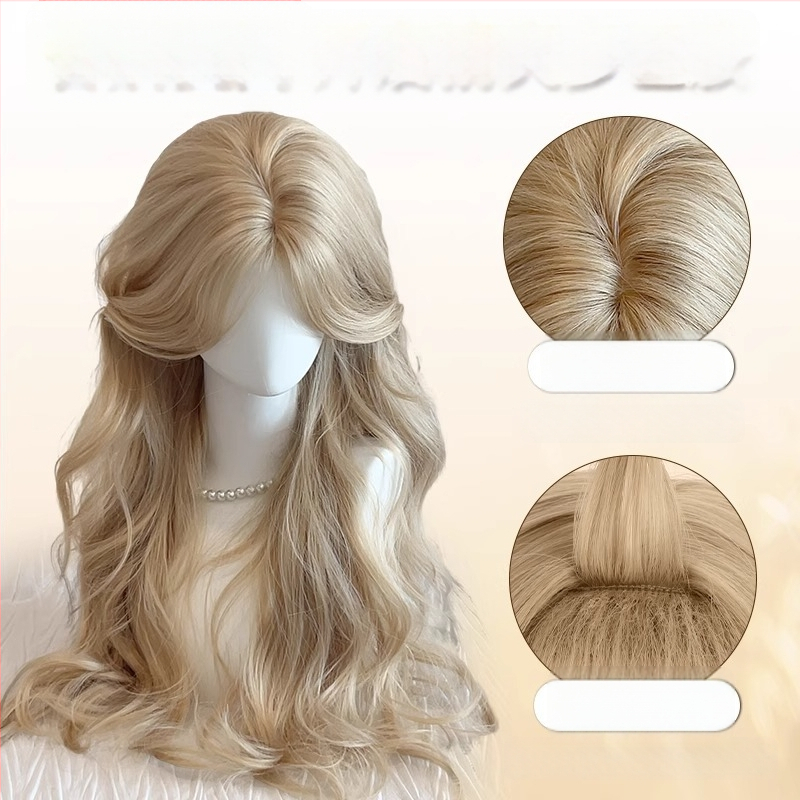 Garā cirtaina parūka sievietēm ar sānu bangām, temperatūras izturīgas šķiedras, mehāniskā ražošana, modelis 0041