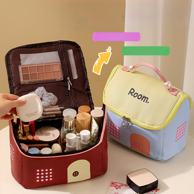 Meigikott suure mahutavusega – anime muster, veekindel PU + Oxford kangas, tõmblukk, vooder Oxford