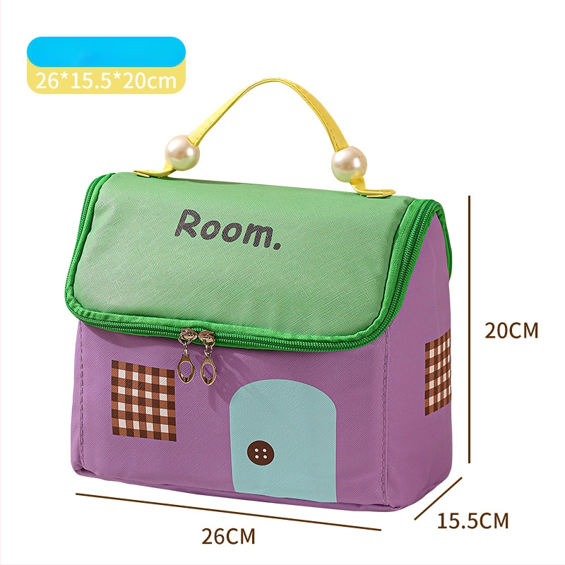 Meigikott suure mahutavusega – anime muster, veekindel PU + Oxford kangas, tõmblukk, vooder Oxford