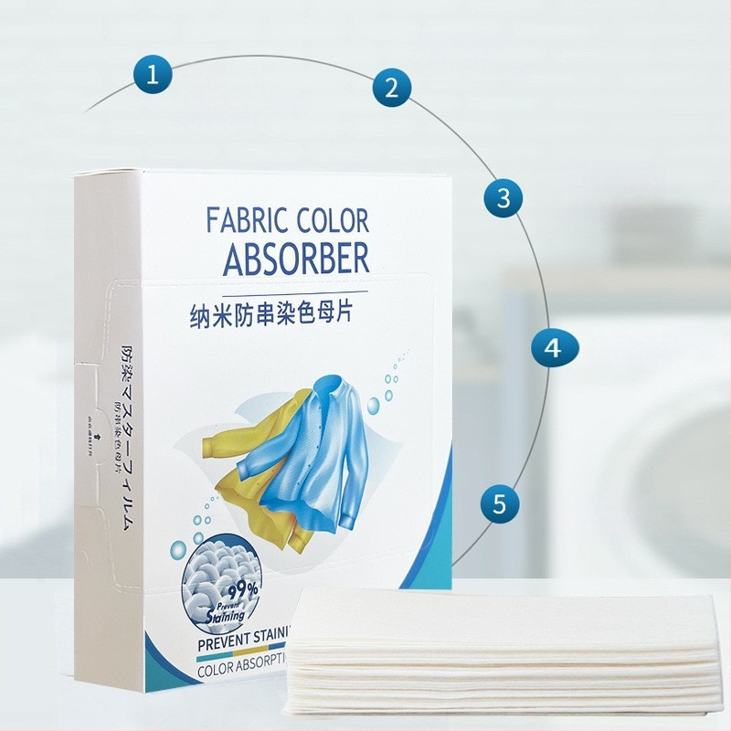 Prací listy s absorpciou farieb – zabraňuje presunu farieb pri miešanom praní, jednorazové balenie