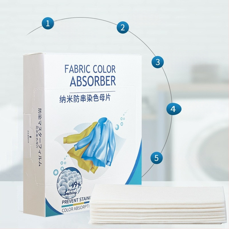 Prací listy s absorpciou farieb – zabraňuje presunu farieb pri miešanom praní, jednorazové balenie