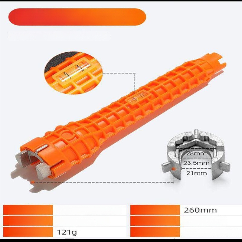 Pravý uhol polohovací nástroj - viacúčelový vodoinštalačný nástroj do kúpeľne pre demontáž a inštaláciu umývadla, rúr, kohútikov a uhlových ventilov (Import: Nie; Žiadne licencované súkromné značky)