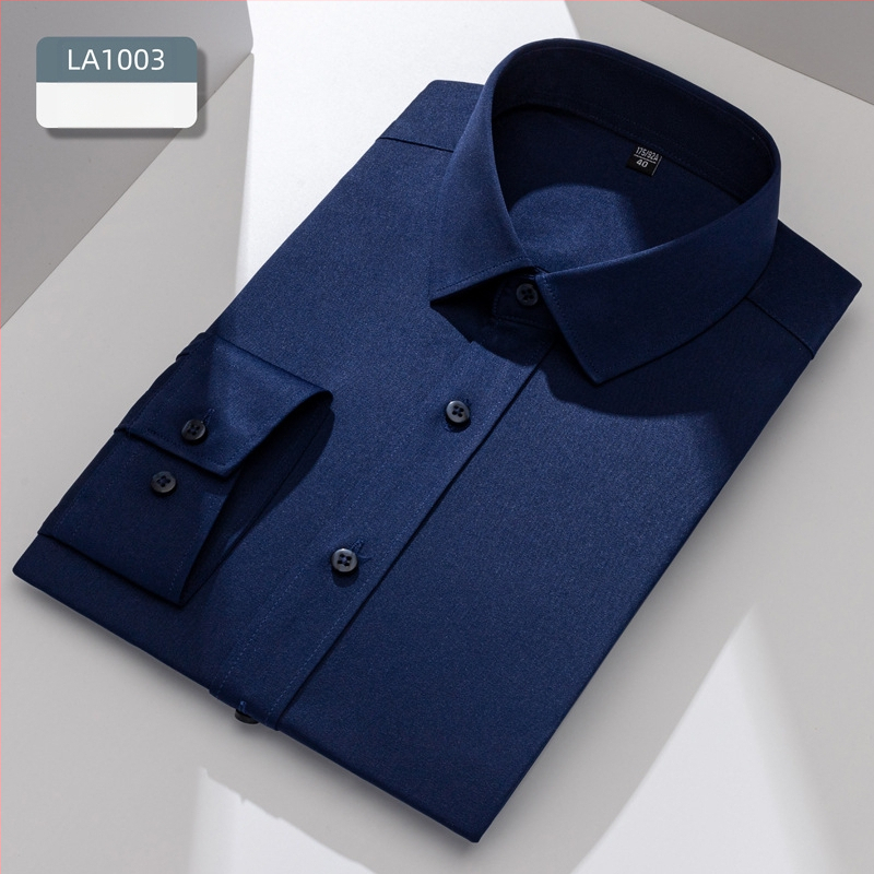 Meeste pikkade varrukatega särk, slim-fit, kortsuvaba, hingav polüesteri segu 92,6%