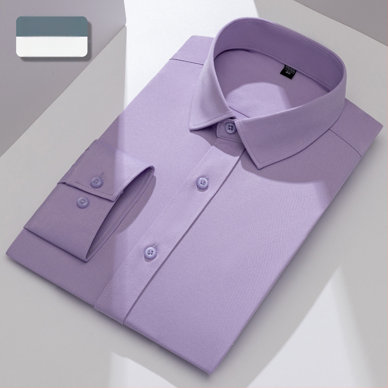 Meeste pikkade varrukatega särk, slim-fit, kortsuvaba, hingav polüesteri segu 92,6%