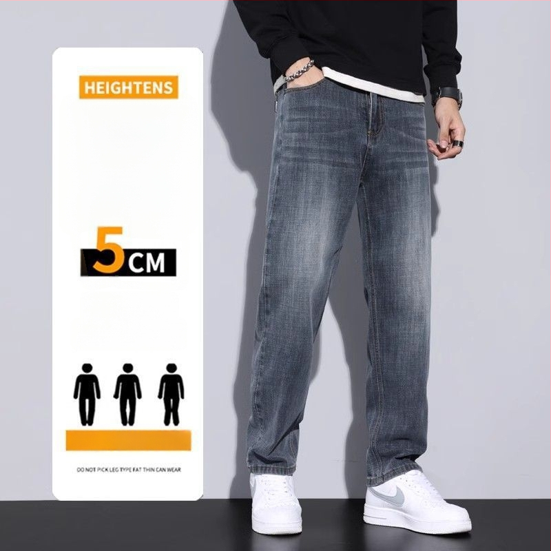 Meeste denim teksad — sirge lõige, fliisvooder, keskjooneline vöökoht, nupuga sulgemine, 60%+ puuvill