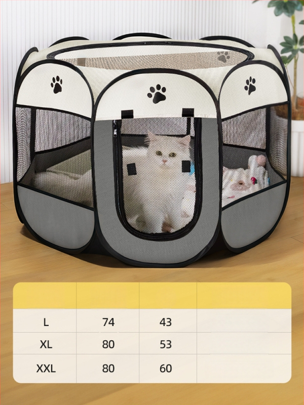 Qi oh Mačacie hniezdo v stane s osmihranným plotom, Oxford látka