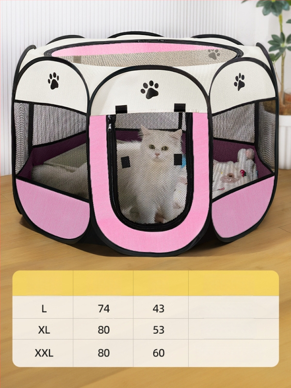 Qi oh Mačacie hniezdo v stane s osmihranným plotom, Oxford látka