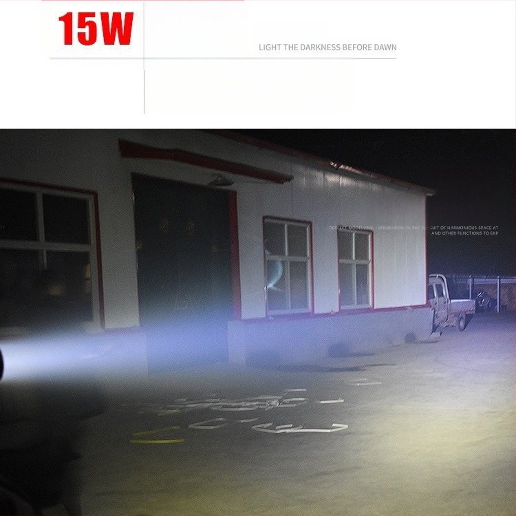 LED prožektor esilatern elektrilise tõukeratta ja mootorratta jaoks, 12-84V, 15 LED, 15W, plastikust korpus