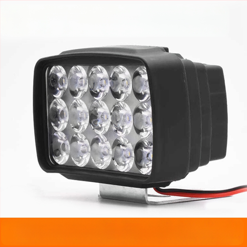 LED prožektor esilatern elektrilise tõukeratta ja mootorratta jaoks, 12-84V, 15 LED, 15W, plastikust korpus