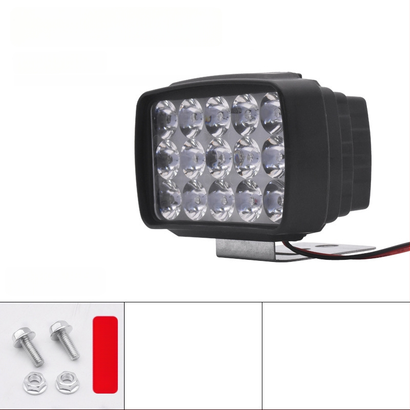 LED prožektor esilatern elektrilise tõukeratta ja mootorratta jaoks, 12-84V, 15 LED, 15W, plastikust korpus