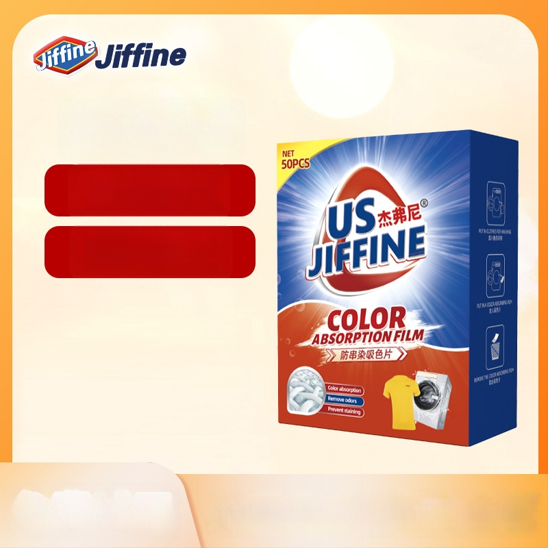 jiffine Farbiacej absorbčné listy na pranie, 50 kusov, zabraňuje prenosu farieb, Domácnosť