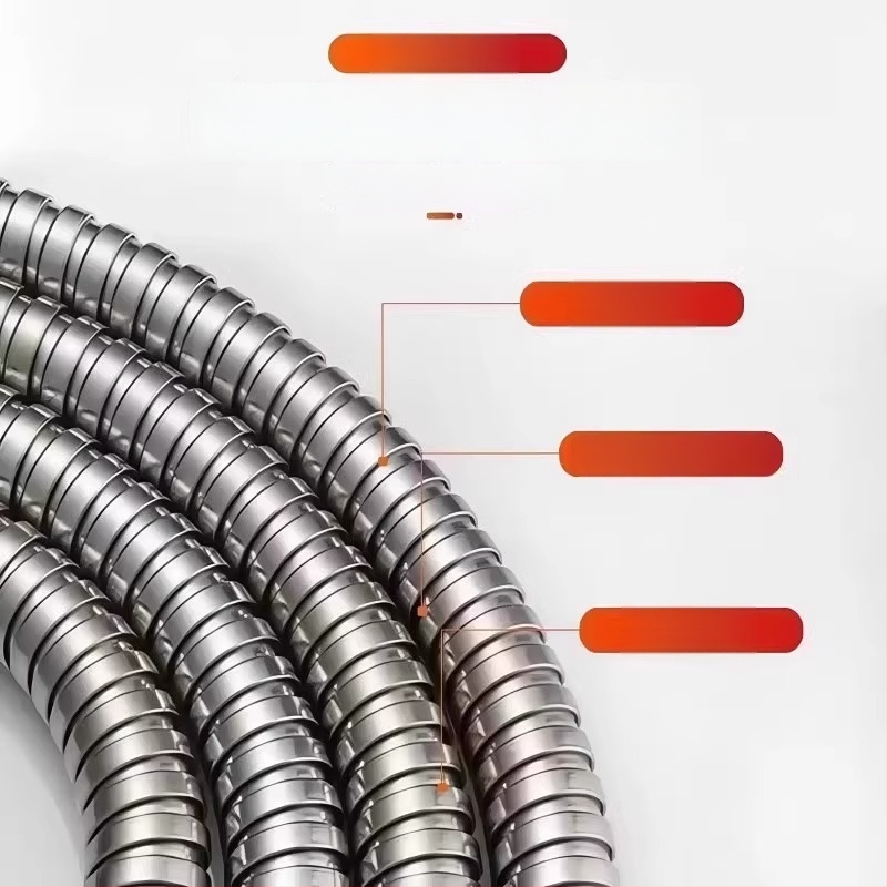 Sprchová hadica – proti prasknutiu, z nehrdzavejúcej ocele, vytiahnuteľná, univerzálne fitingy