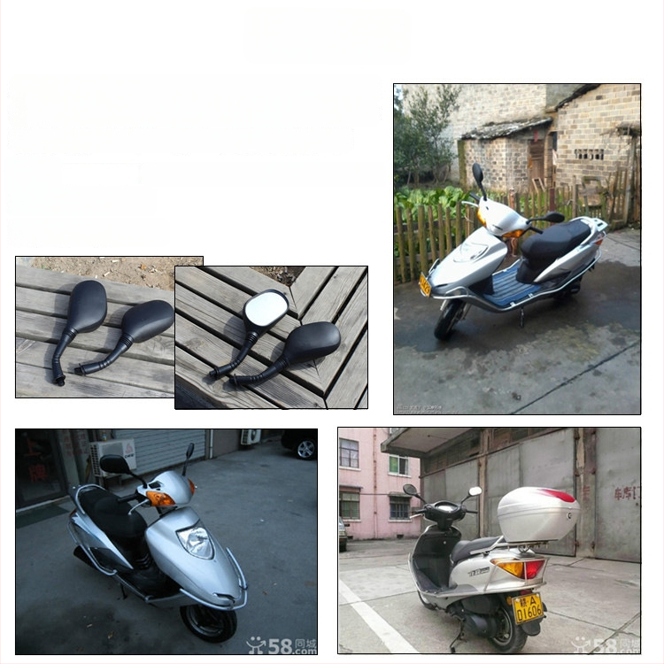 Zrkadlo spätné pre elektrický skúter Mojielong, plastové puzdro, sklenená plocha, dvojšilové vedenie (plastové puzdro, sklenená plocha, Mojielong, dvojšilové vedenie)