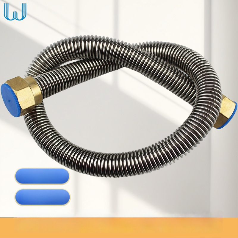 304 roostevabast terasest gofreeritud veevoolik sisendsöötmele vaskpeaga, plahvendustele vastupidav, keermegaühendus, 1.6 MPa, 100°C