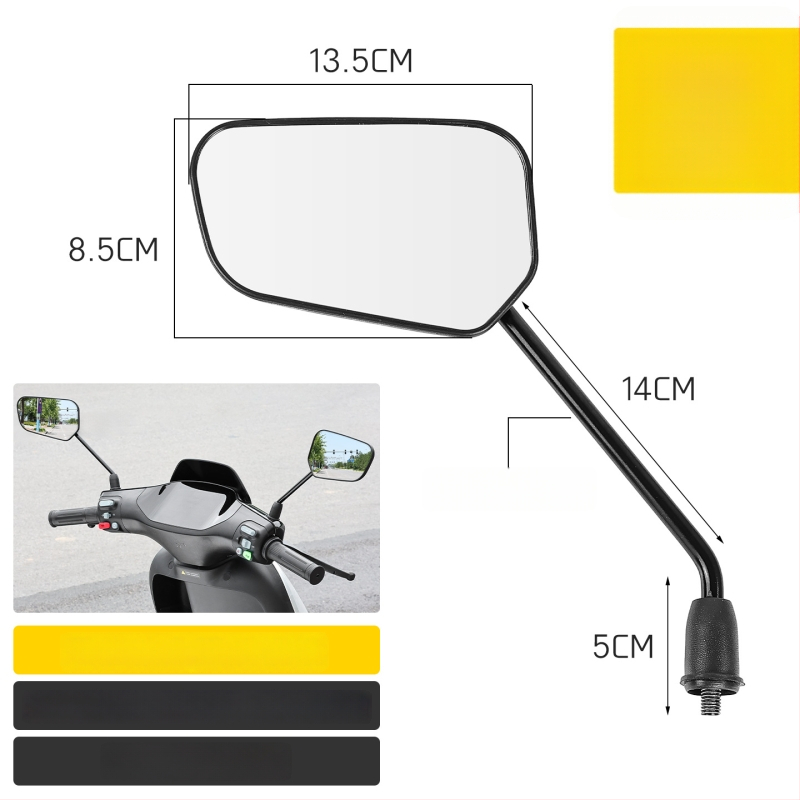 Konvexné spätné zrkadlo pre skúter s antireflexnou vrstvou; materiál plast + sklo; závit 8 mm; kompatibilné Xiaoniu/Yadea No.9